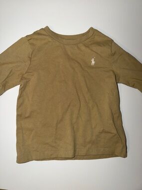 Ralph Lauren Kids Brown Long-Sleeve Tee with White Pony Logo